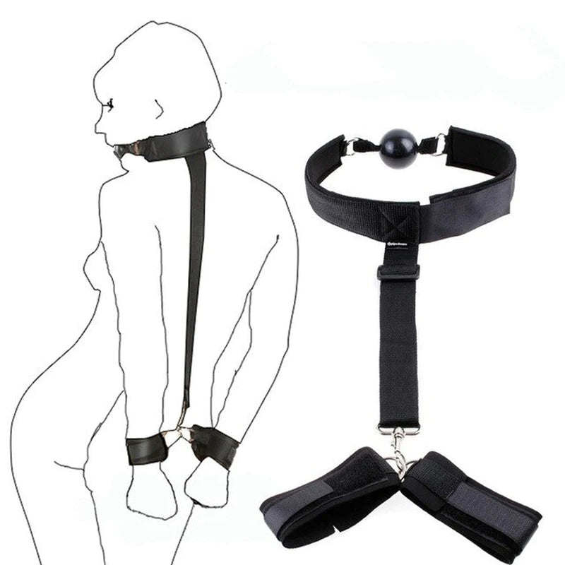 Adult Handcuffs&Ankle Cuffs BDSM Bondage Set Restraint Open Legs Bed Slave BDSM Lesbian Gay Sex Products Erotic Accessories 2021